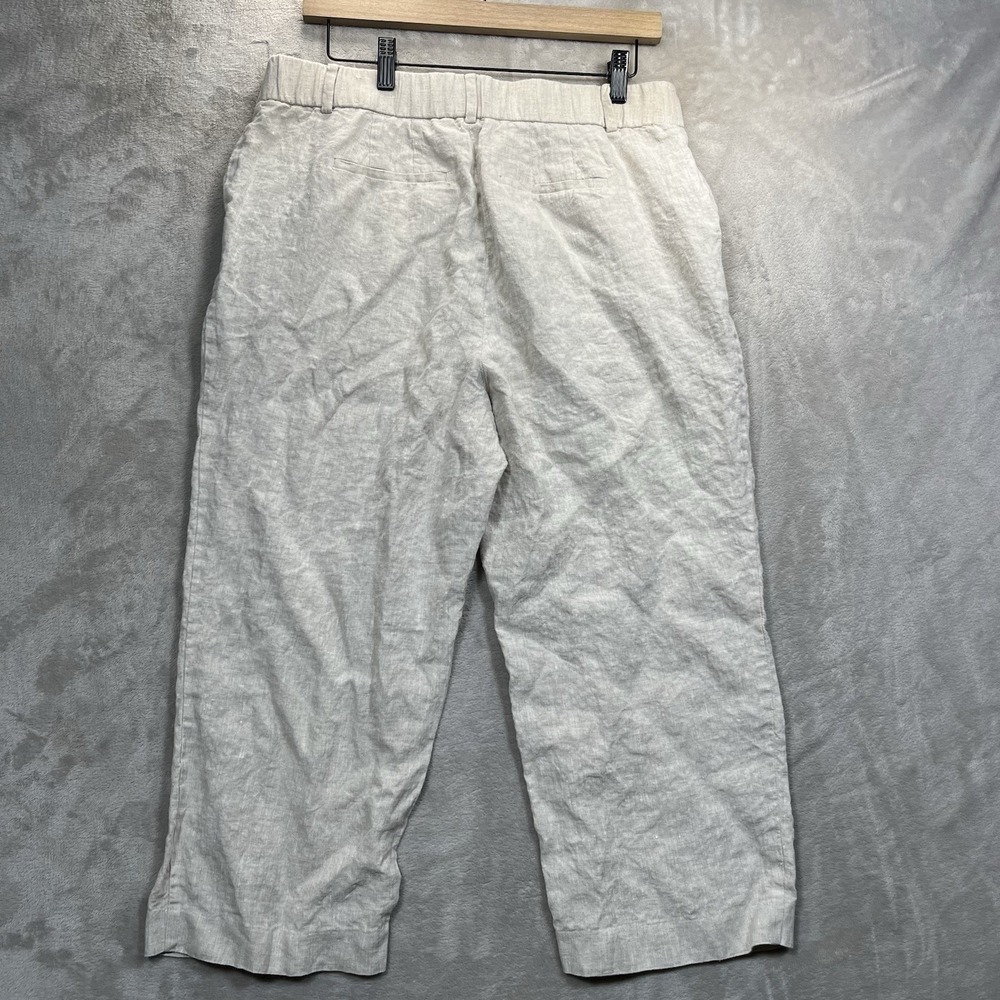 Talbots Bristol Pants 12 PETITE Tan Light Camel‎ Cropped Wide Leg
